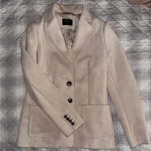 Tahari Beige Blazer with Black Buttons